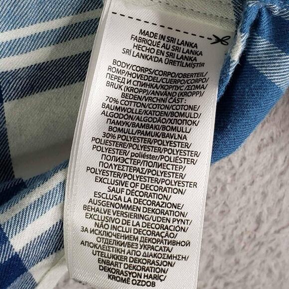 Polo Ralph Lauren Shirt Mens Medium M Oxford Plaid Button Down LS Blue Flannel - Picture 10 of 11